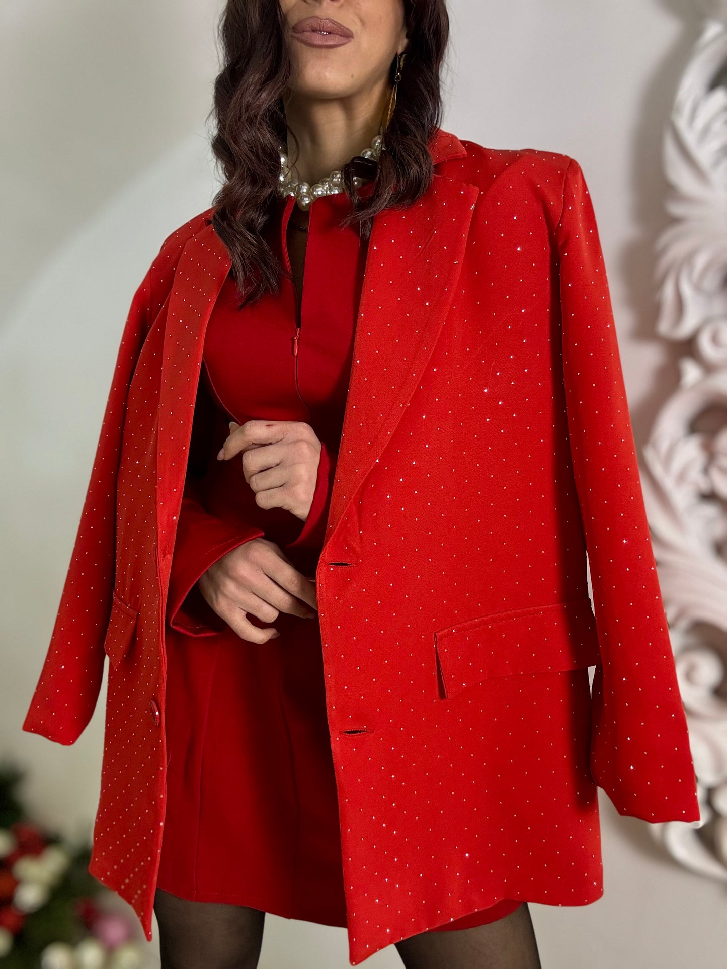 Blazer Red Strass