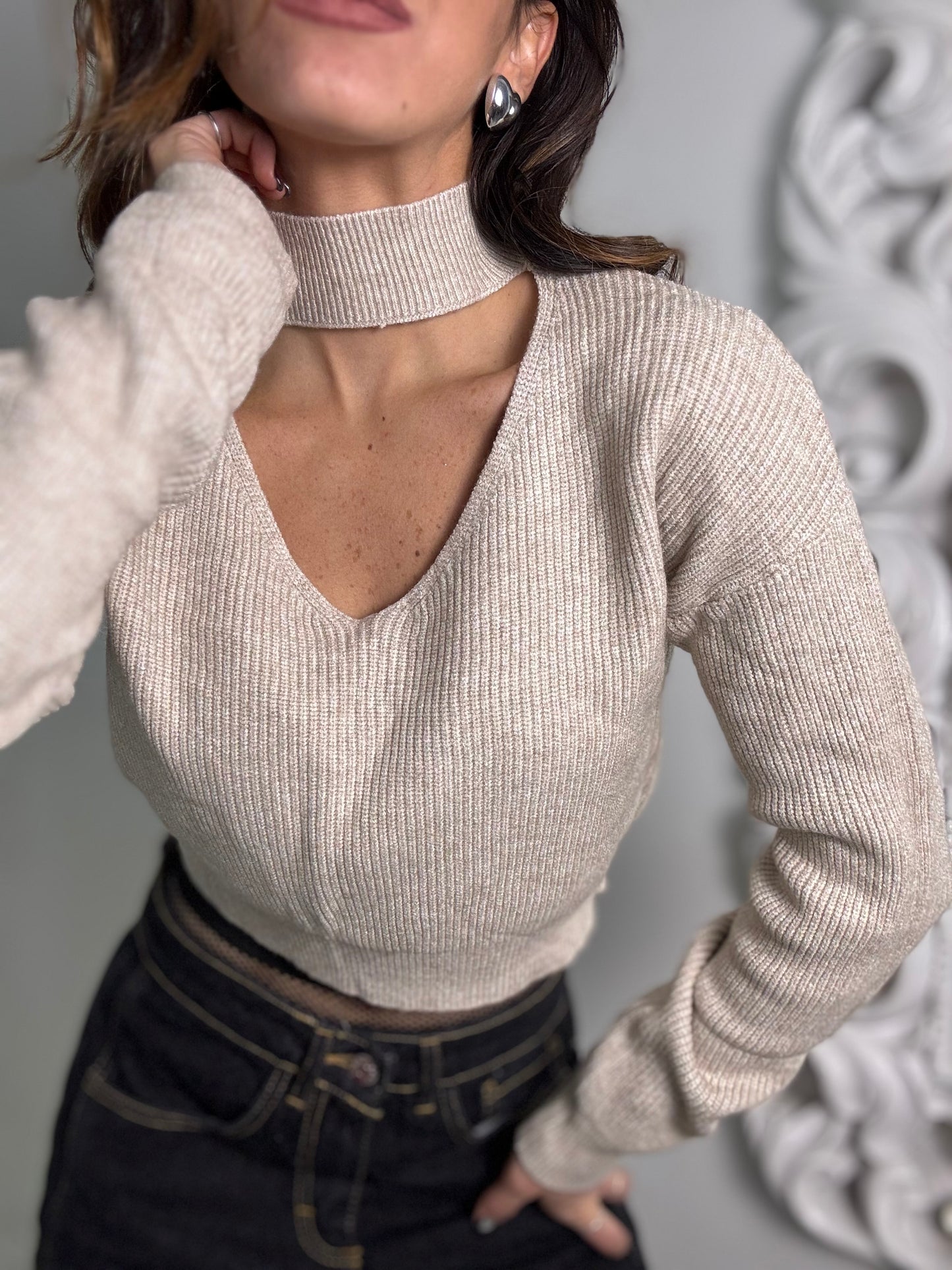 Pull CROP MEZZO COLLO