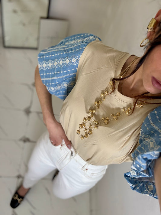 T-shirt Denim ballon