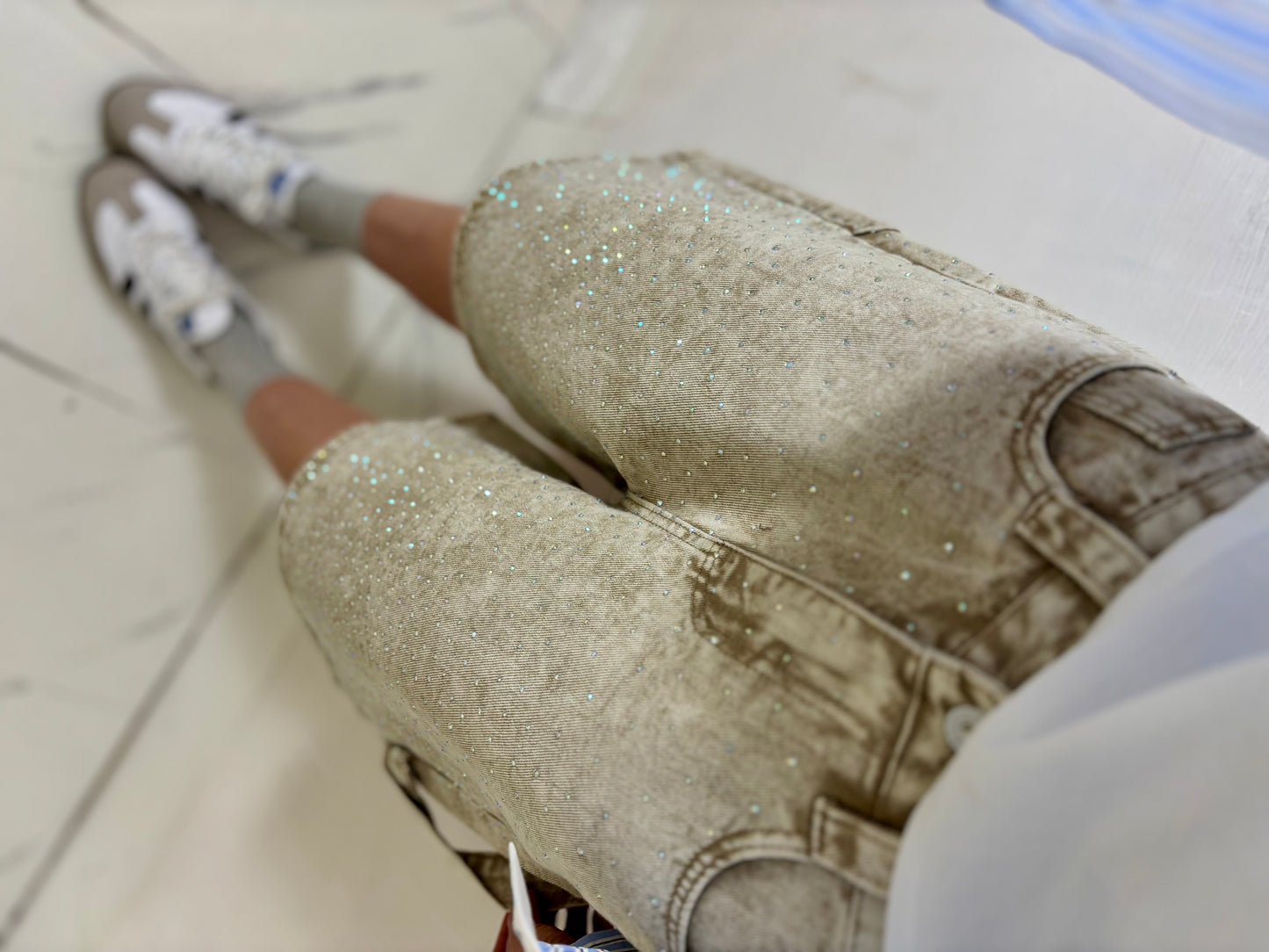 Baggy sabbia strass