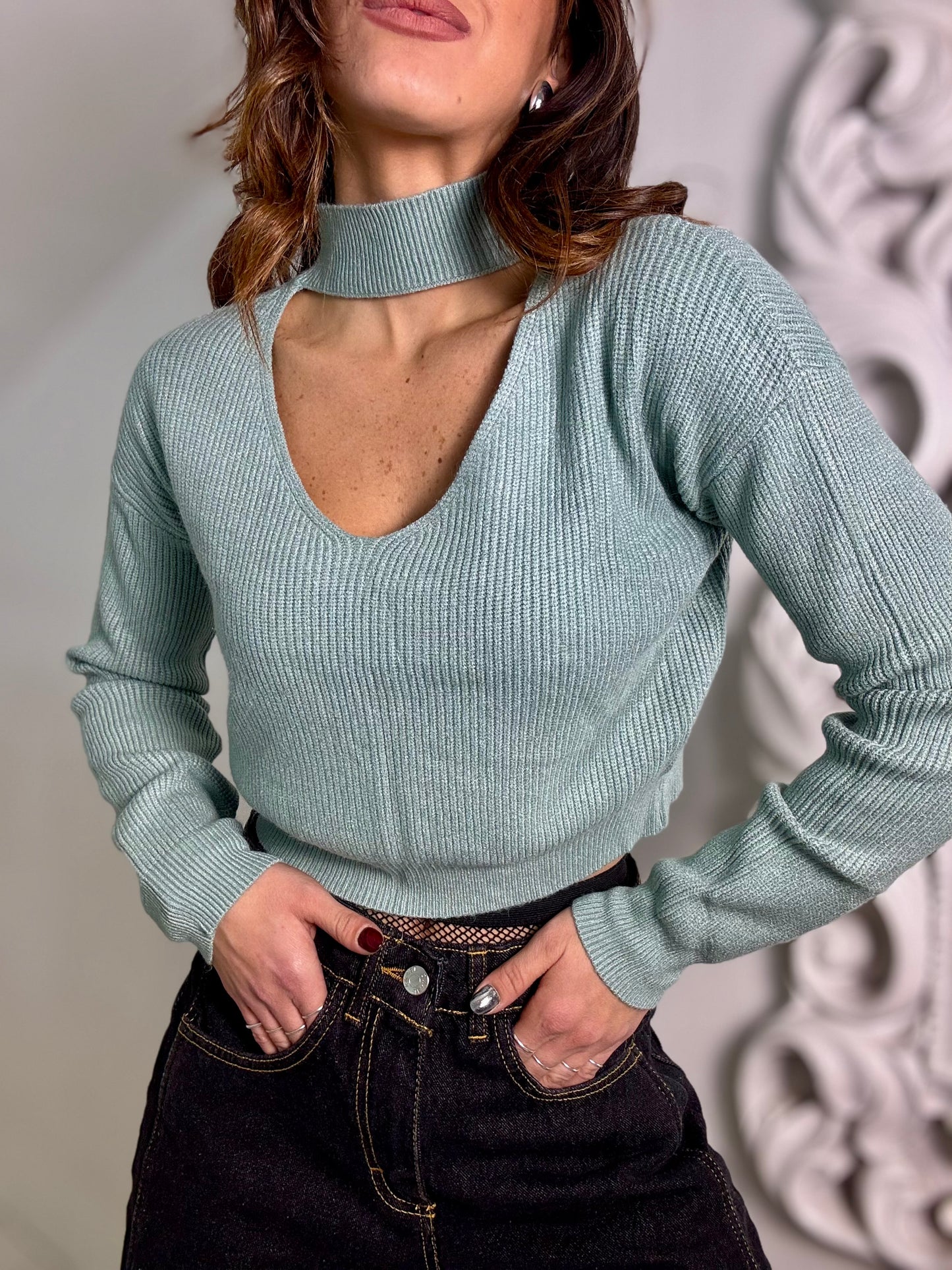 Pull CROP MEZZO COLLO